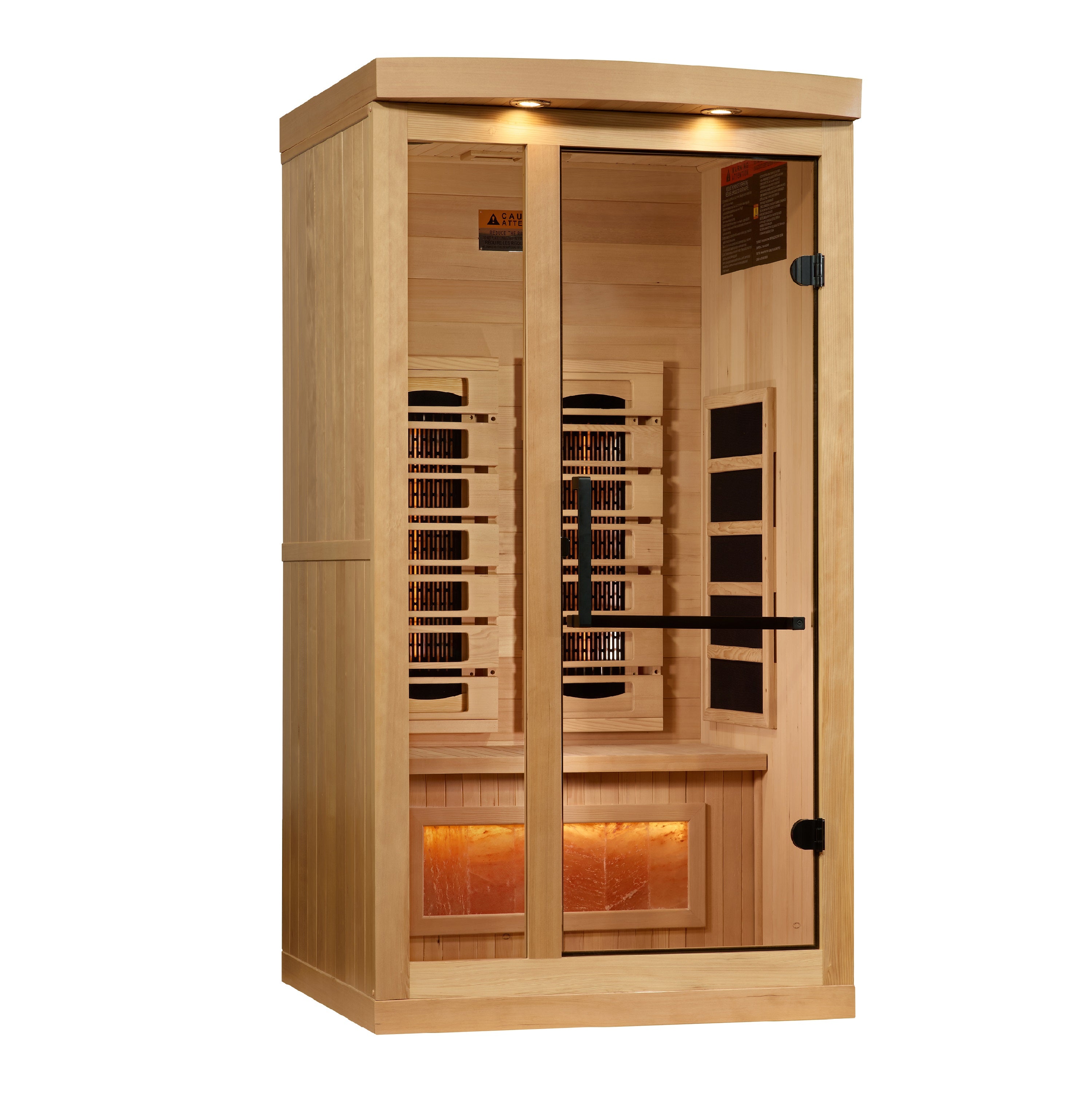 Golden Designs 1-2-Person Full Spectrum PureTech™ Near Zero EMF (Under 3MG) FAR Infrared Sauna with Himalayan Salt Bar (Canadia