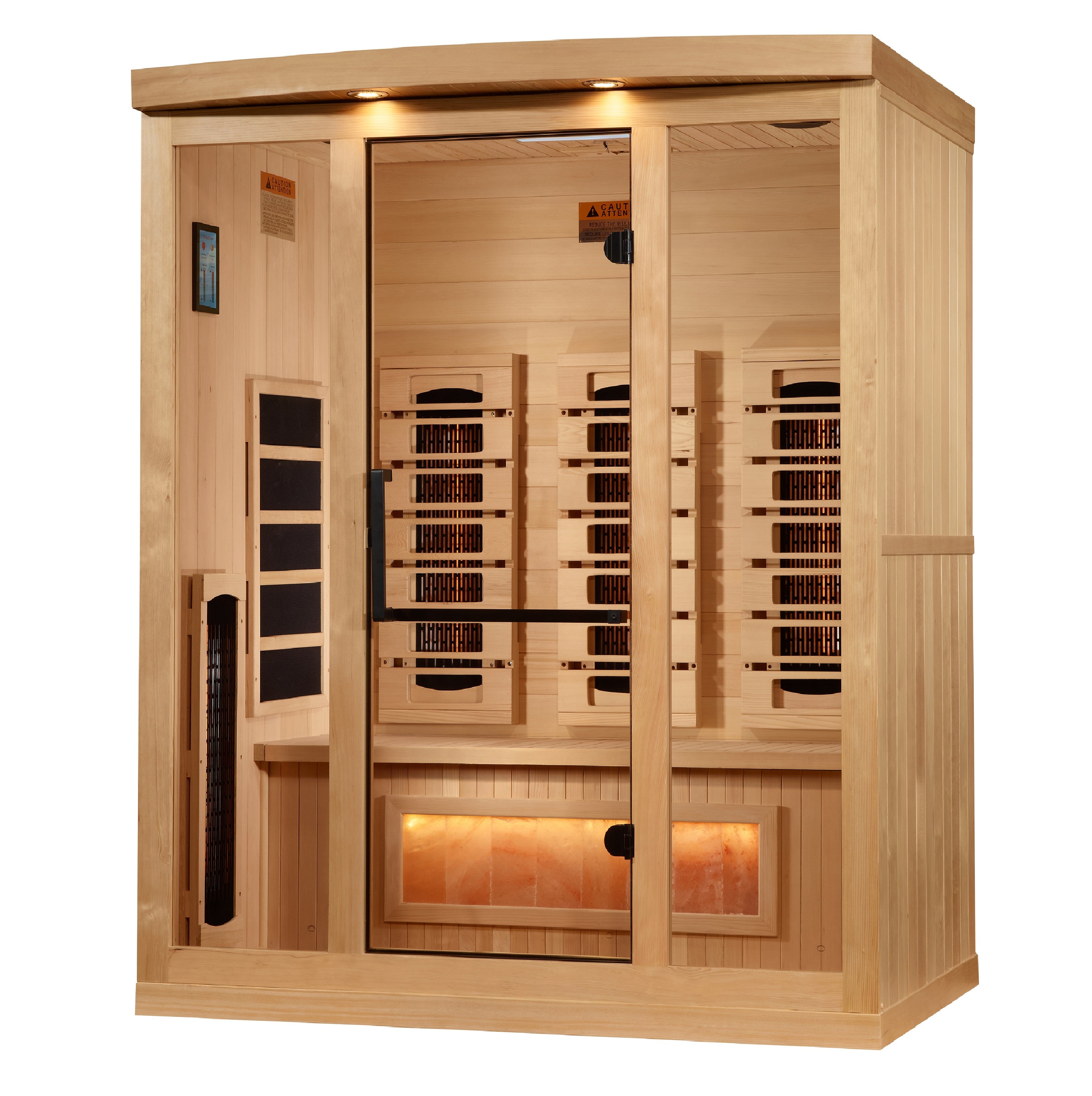 Golden Designs 3-Person Full Spectrum PureTech™ Near Zero EMF (Under 3MG) FAR Infrared Sauna with Himalayan Salt Bar (Canadian