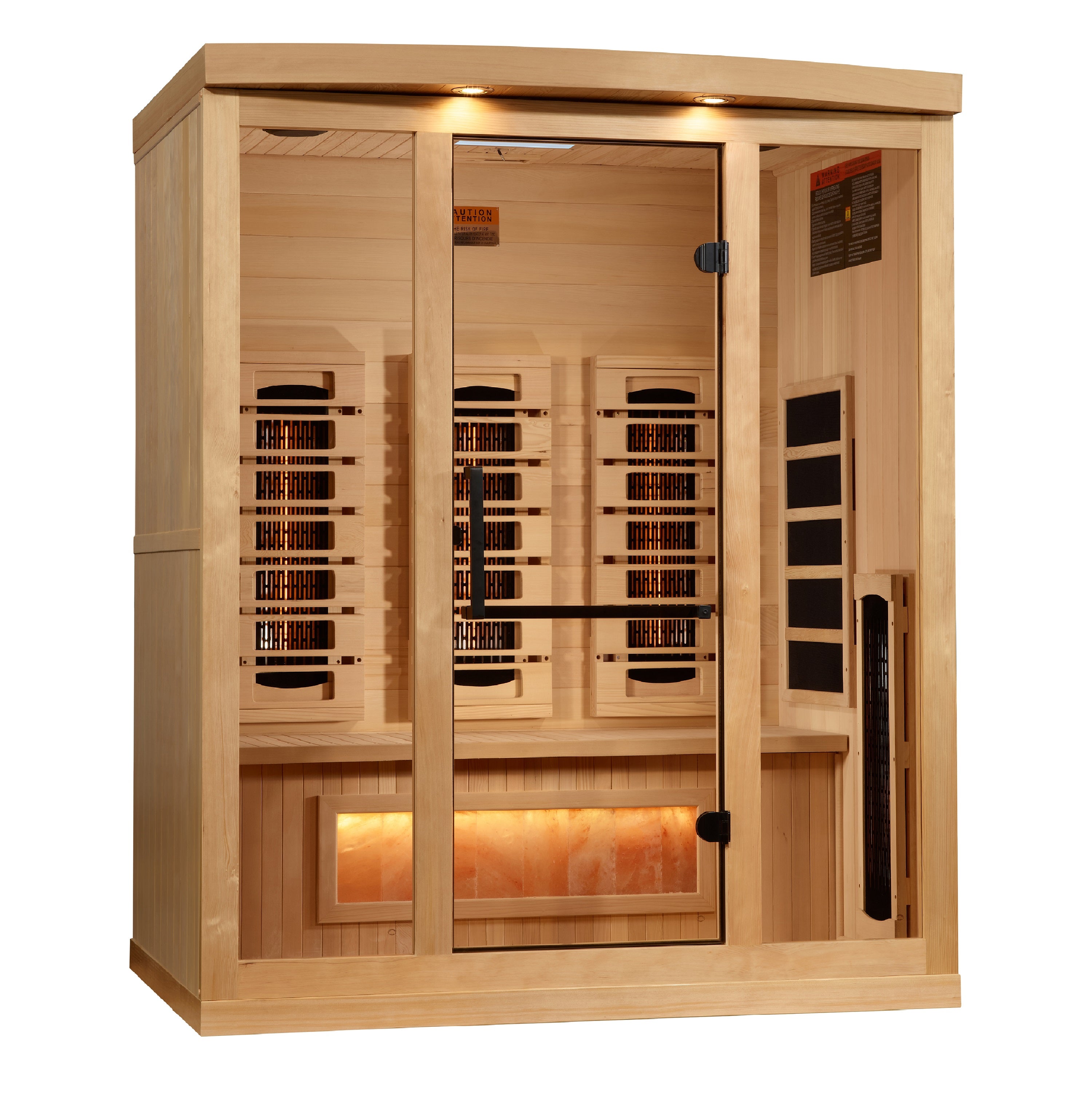 Golden Designs 3-Person Full Spectrum PureTech™ Near Zero EMF (Under 3MG) FAR Infrared Sauna with Himalayan Salt Bar (Canadian