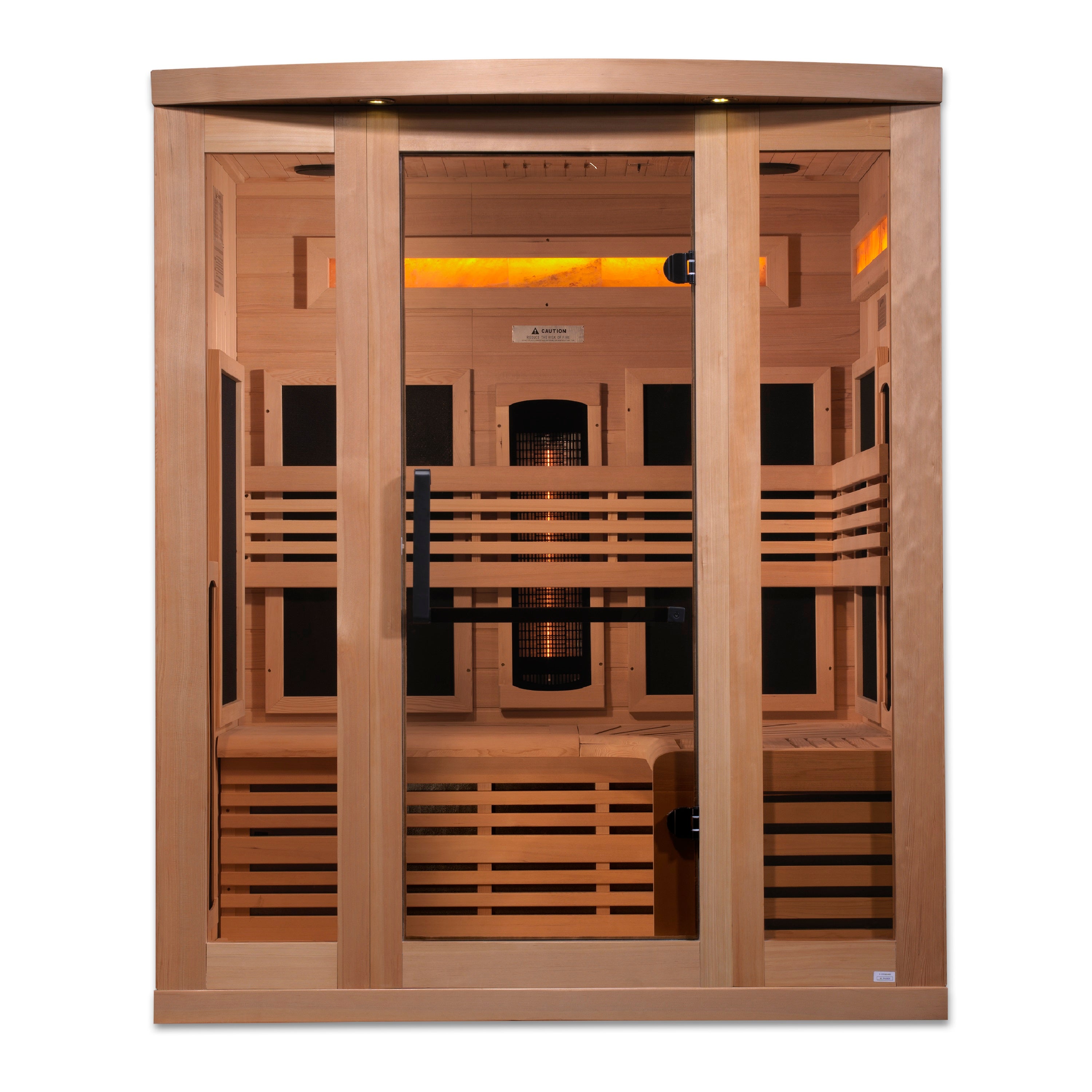 Golden Designs 3-Person Full Spectrum PureTech™ Near Zero EMF (Under 3MG) FAR Infrared Sauna with Himalayan Salt Bar (Canadian