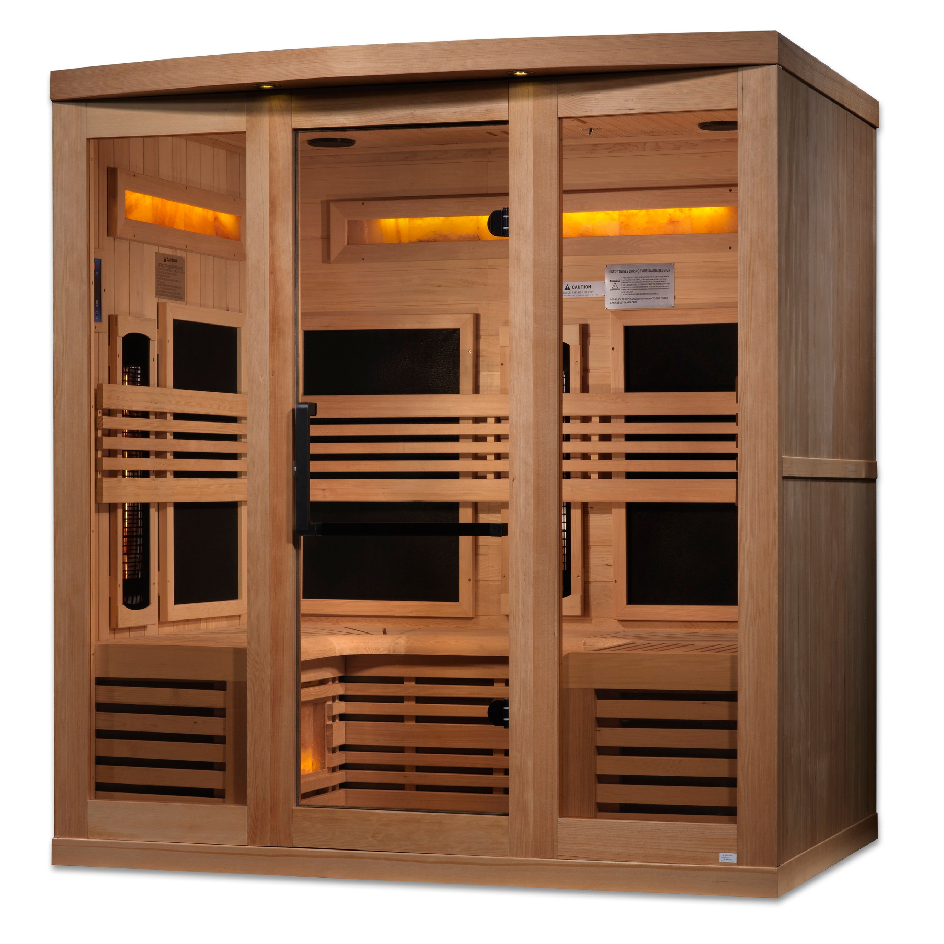 Golden Designs 6-Person Full Spectrum PureTech™ Near Zero EMF (Under 3MG) FAR Infrared Sauna with Himalayan Salt Bar (Canadian