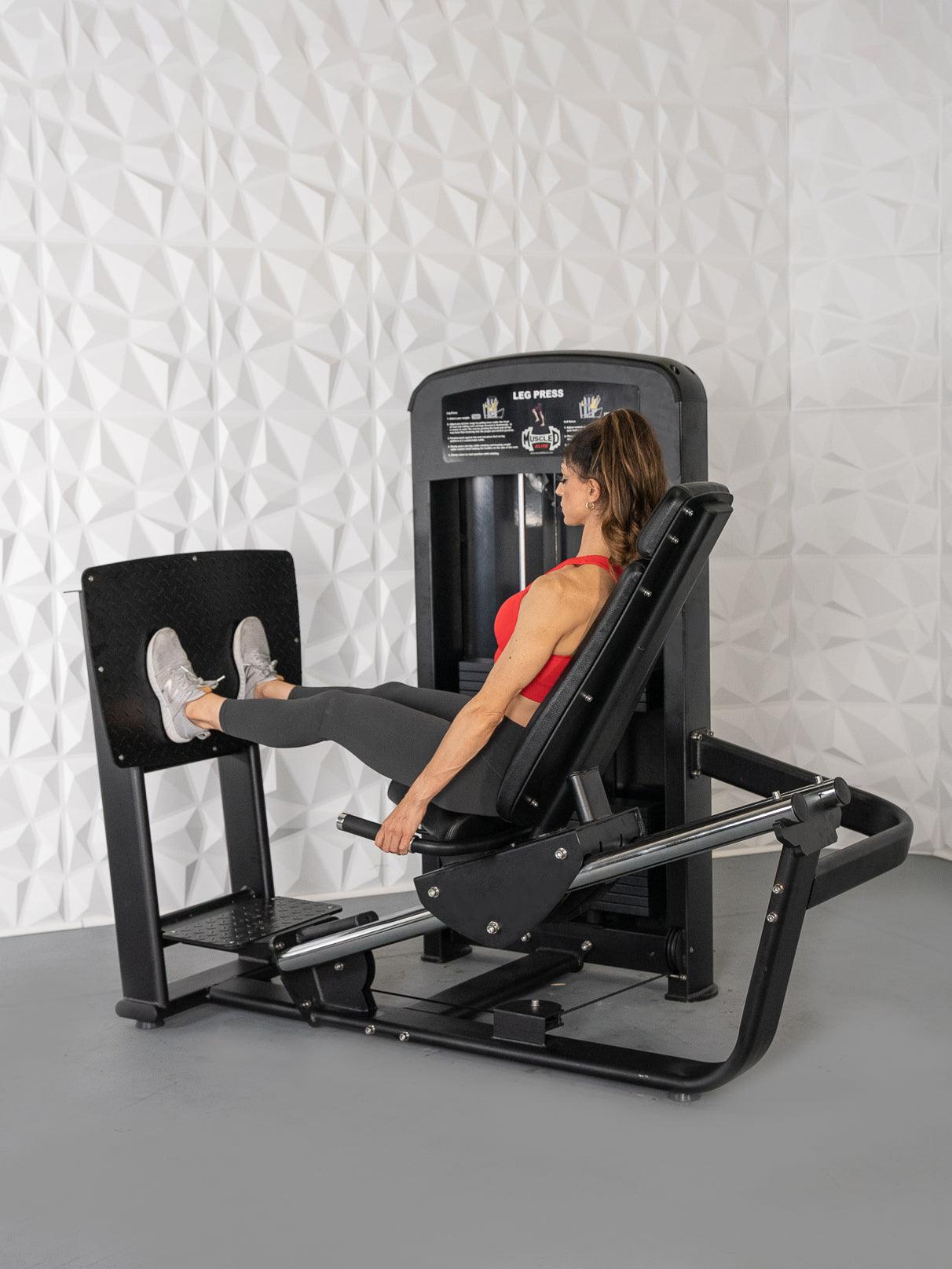 Elite Selectorized Leg Press - Muscle D Fitness - Commercial - Adjustable Seat - Pin Selectorized - Quads Glutes Workout