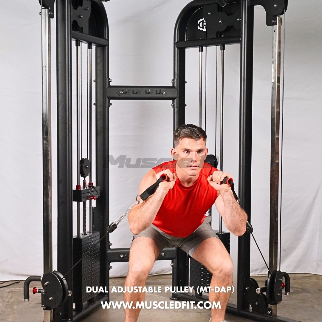 Muscle D Fitness 88" Dual Adjustable Pulley – Compact Cable Machine