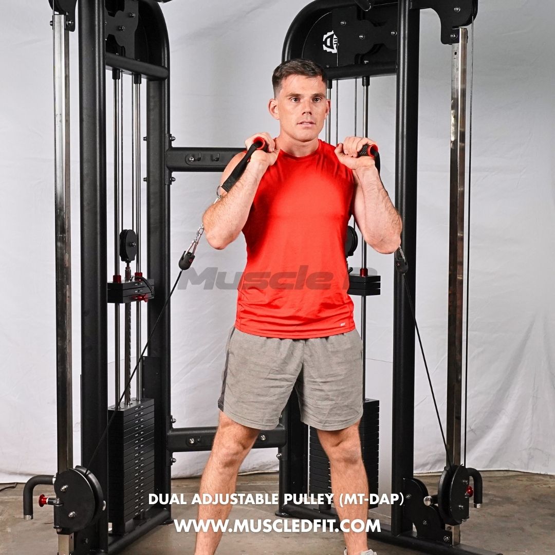 Muscle D Fitness 88" Dual Adjustable Pulley – Compact Cable Machine