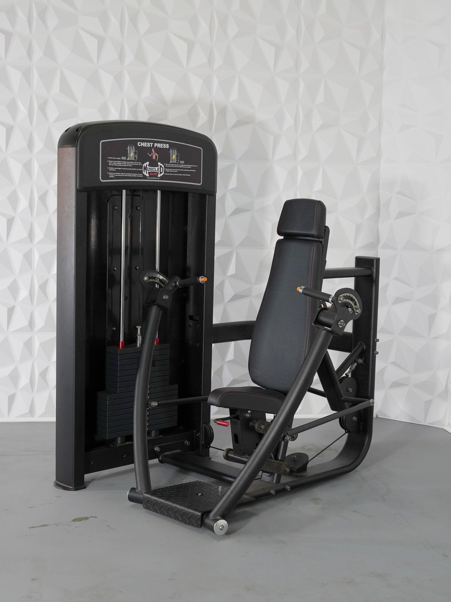 Elite Selectorized Chest Press - Muscle D Fitness - Commercial Grade - Adjustable Seat - Pin Selectorized