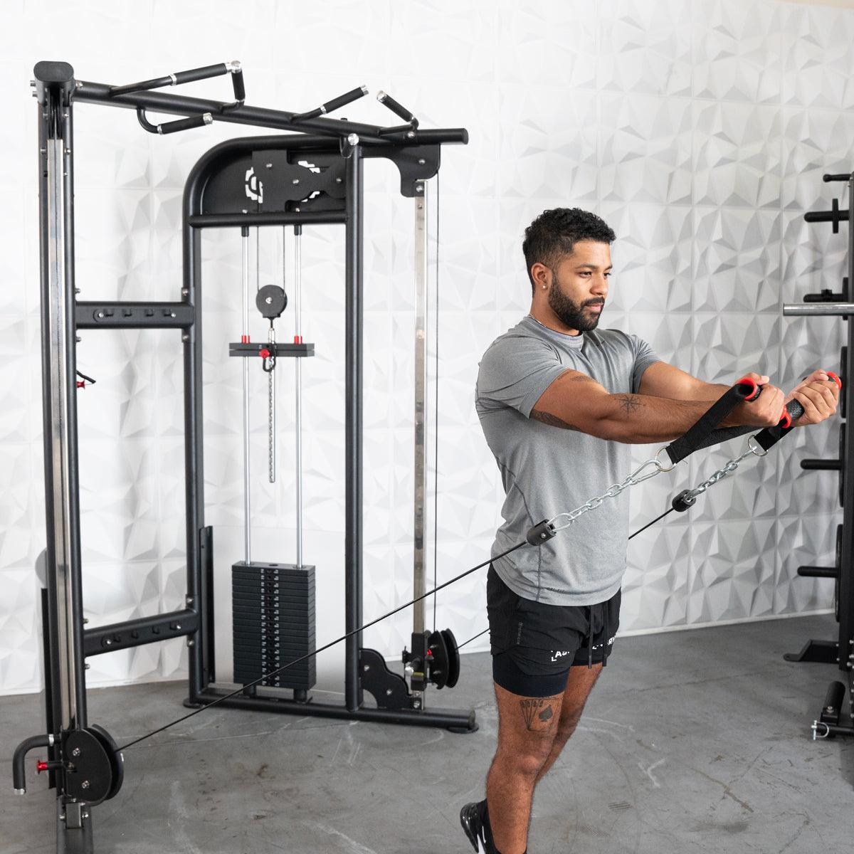 Muscle D Fitness 88" Dual Adjustable Pulley – Compact Cable Machine