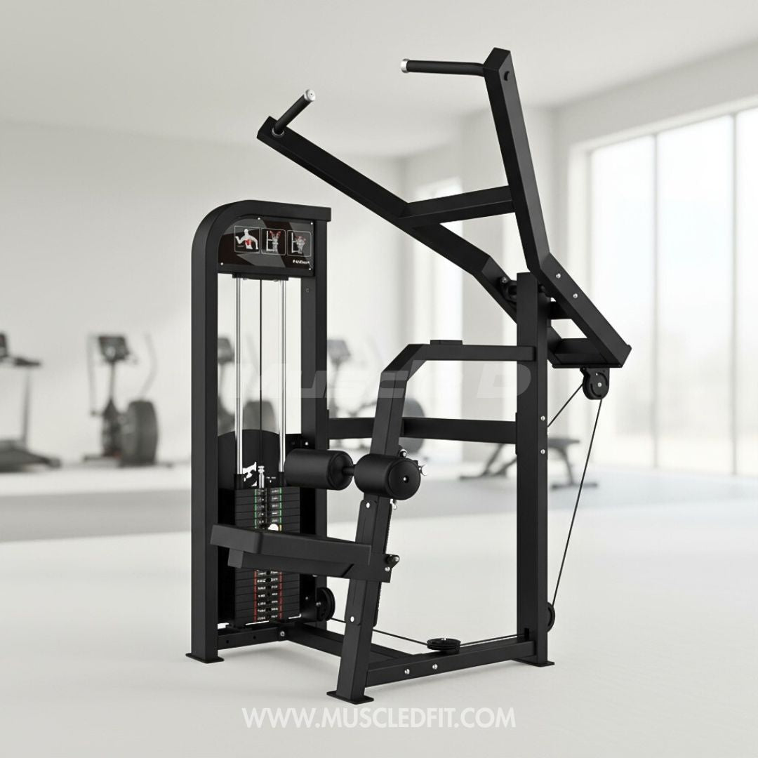 Excel Lat Pulldown - Muscle D Fitness - Selectorized Lat Machine - Easy Seat Adjustment