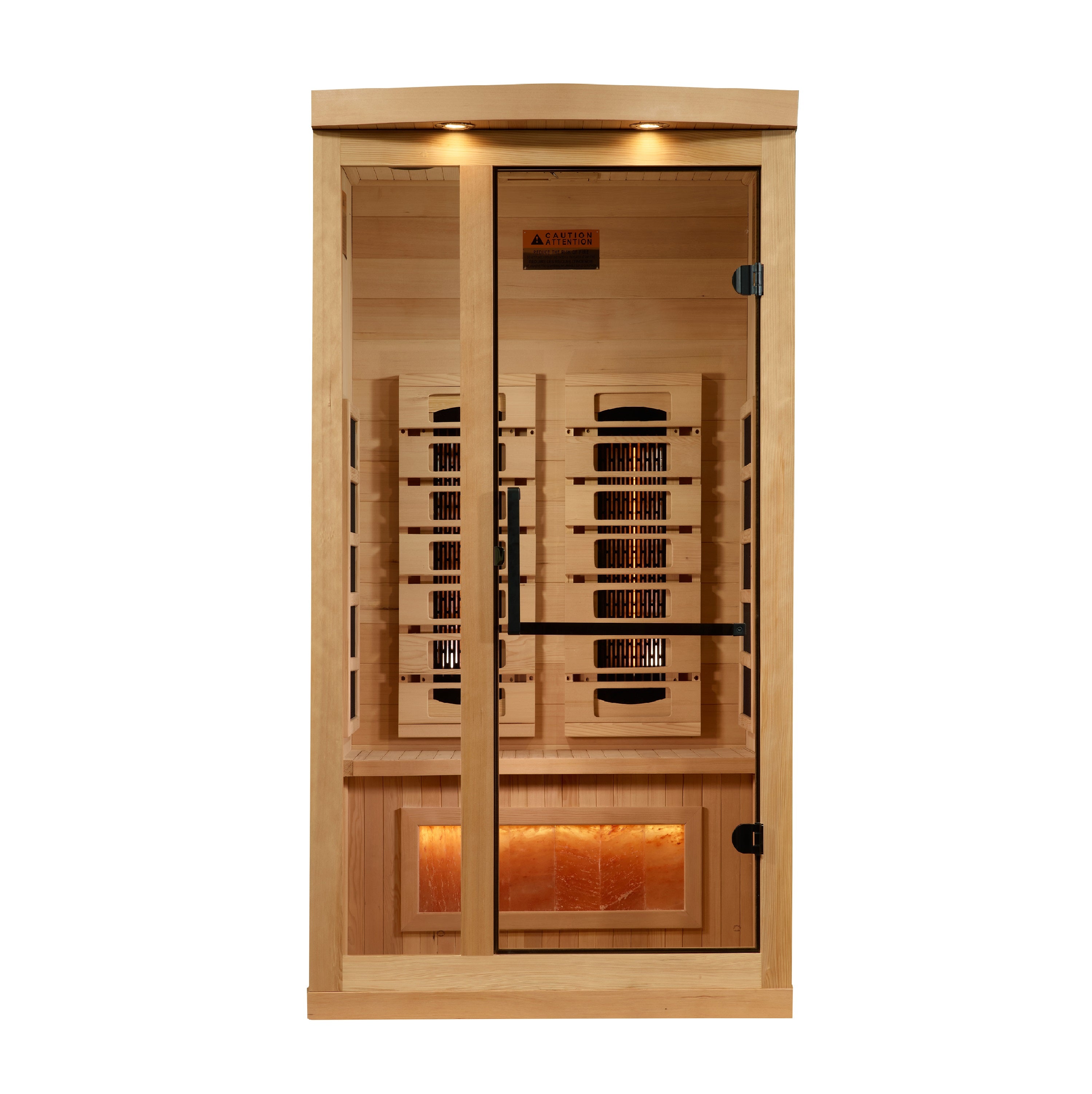 Golden Designs 1-2-Person Full Spectrum PureTech™ Near Zero EMF (Under 3MG) FAR Infrared Sauna with Himalayan Salt Bar (Canadia