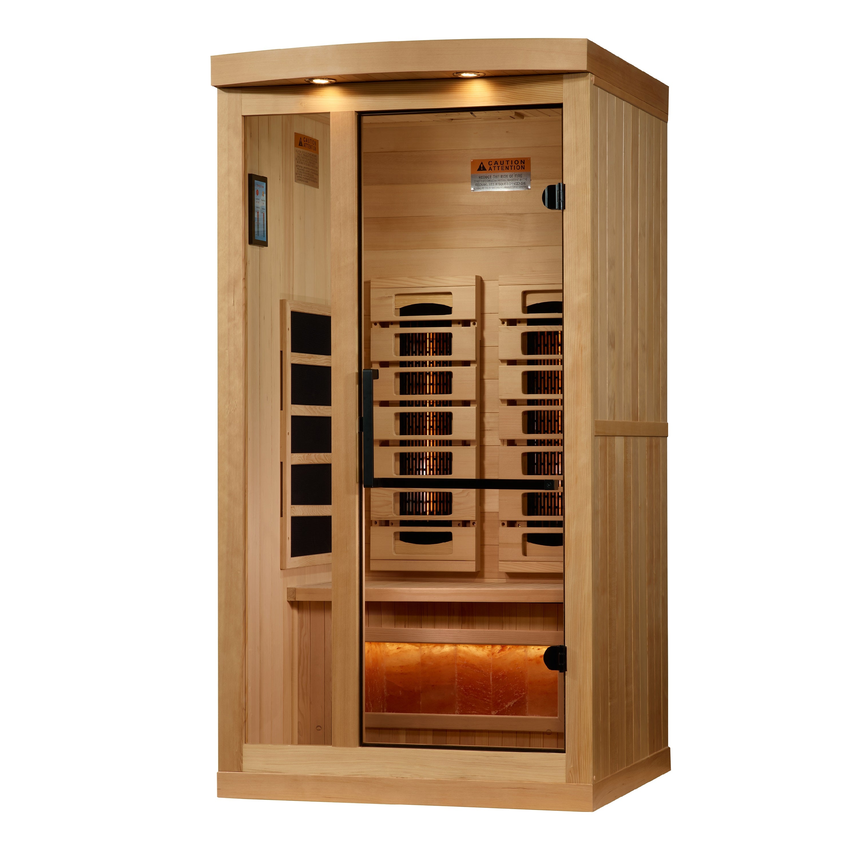 Golden Designs 1-2-Person Full Spectrum PureTech™ Near Zero EMF (Under 3MG) FAR Infrared Sauna with Himalayan Salt Bar (Canadia