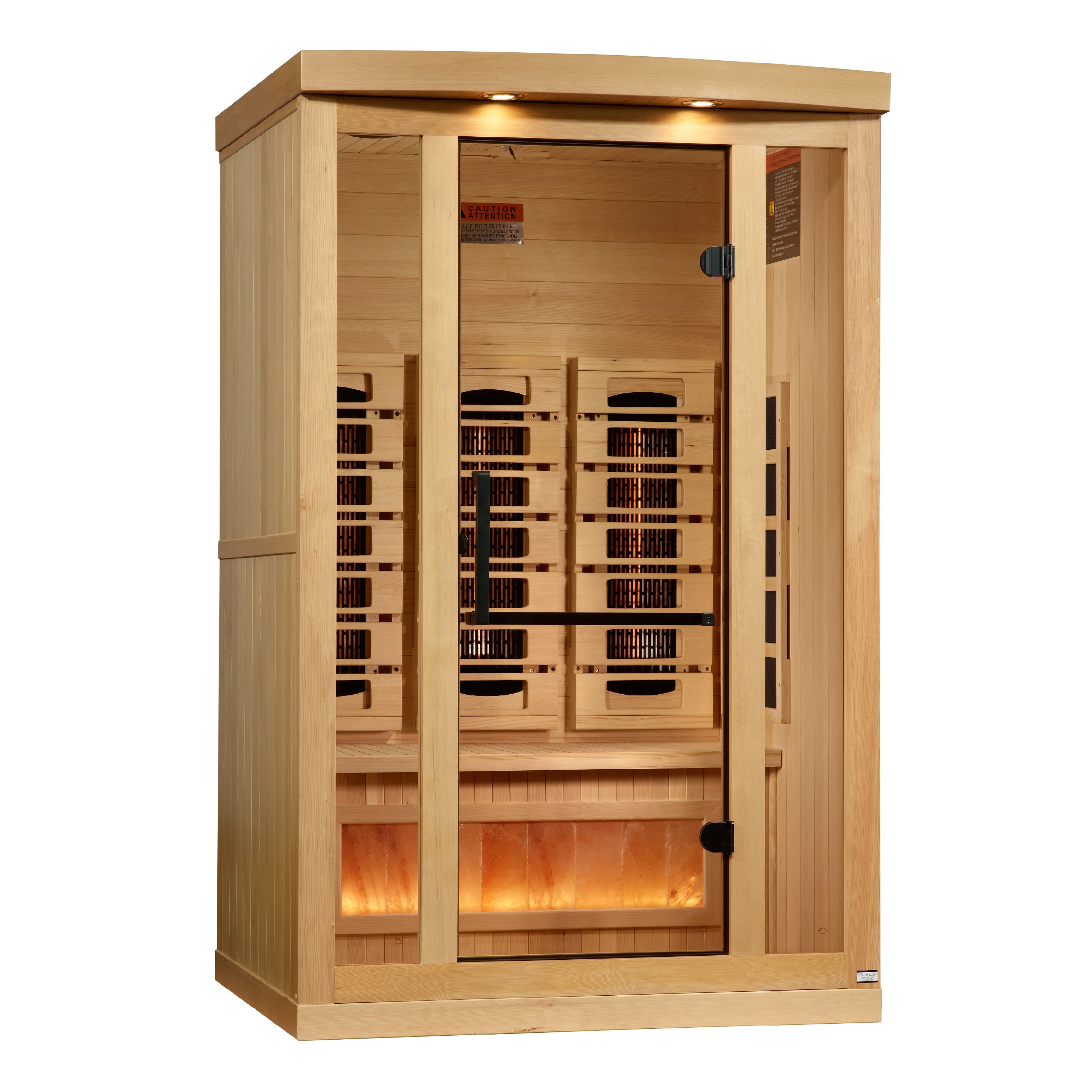 Golden Designs 2-Person Full Spectrum PureTech™ Near Zero EMF (Under 3MG) FAR Infrared Sauna with Himalayan Salt Bar (Canadian