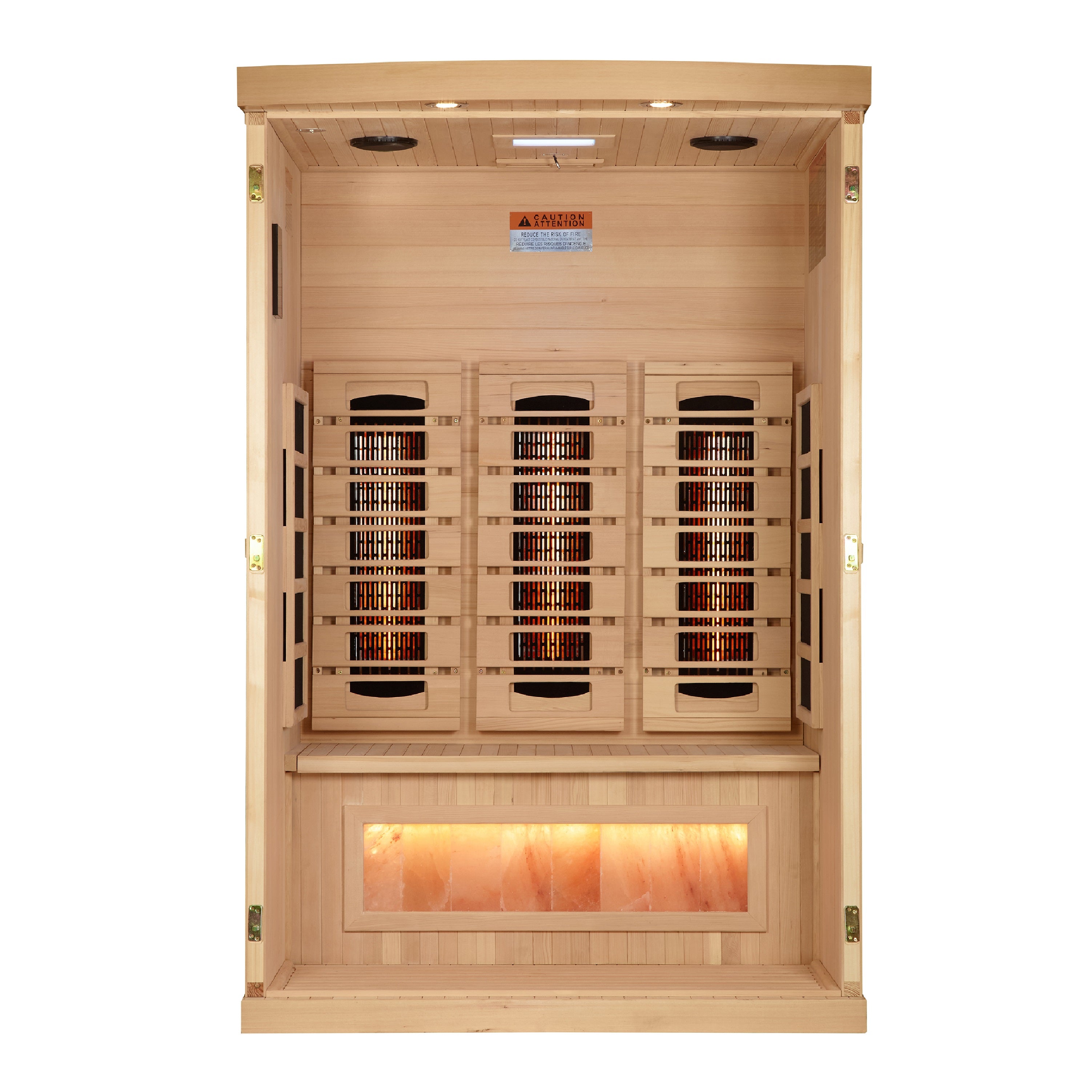 Golden Designs 2-Person Full Spectrum PureTech™ Near Zero EMF (Under 3MG) FAR Infrared Sauna with Himalayan Salt Bar (Canadian