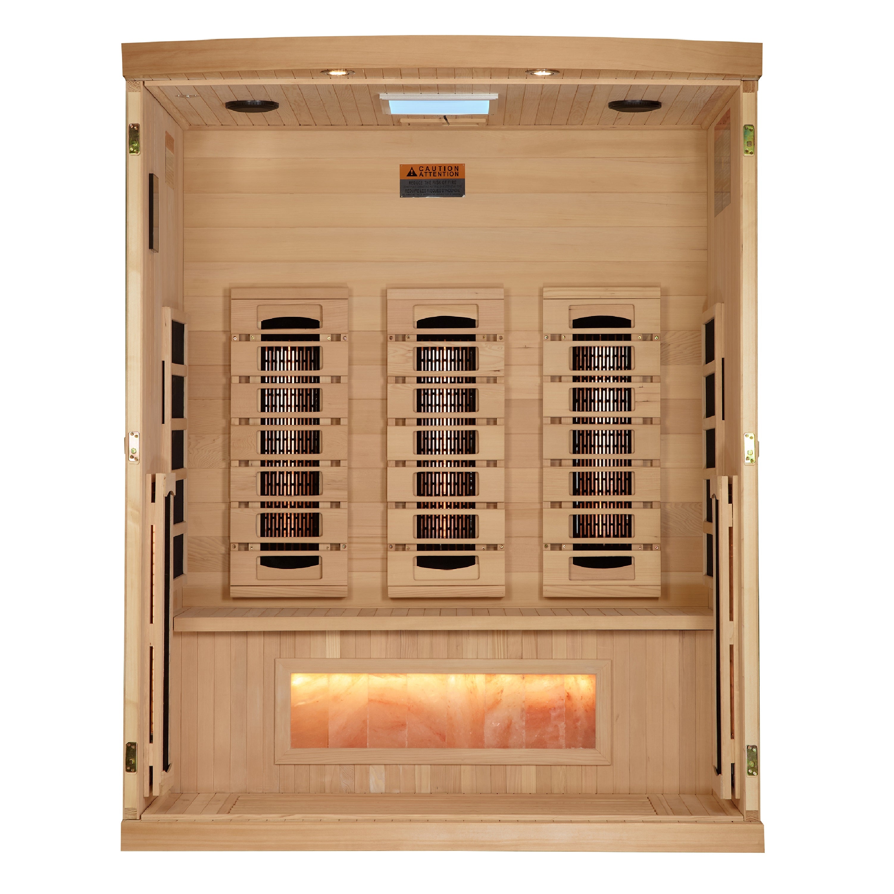 Golden Designs 3-Person Full Spectrum PureTech™ Near Zero EMF (Under 3MG) FAR Infrared Sauna with Himalayan Salt Bar (Canadian