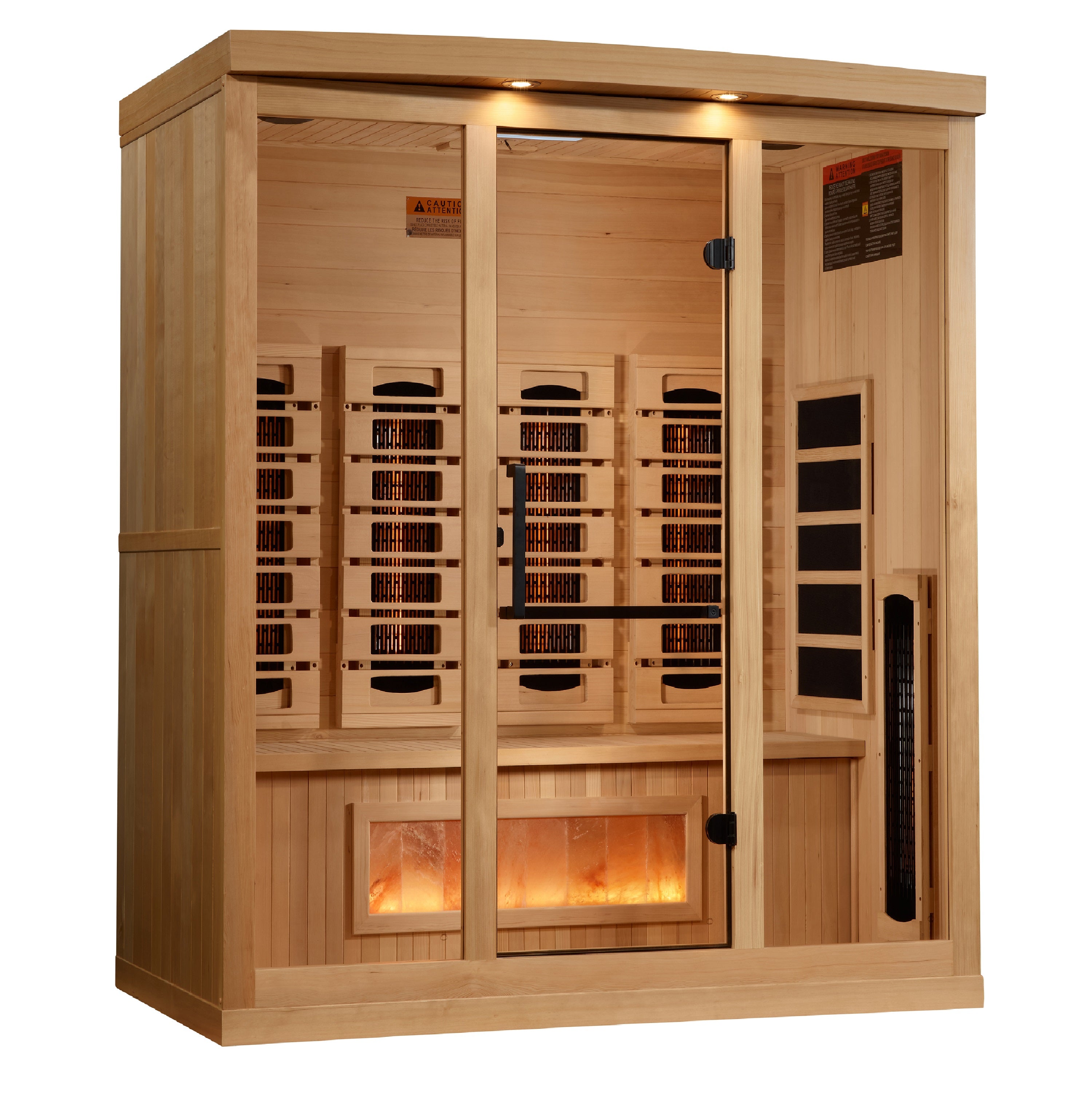 Golden Designs 4-Person Full Spectrum PureTech™ Near Zero EMF (Under 3MG) FAR Infrared Sauna with Himalayan Salt Bar (Canadian