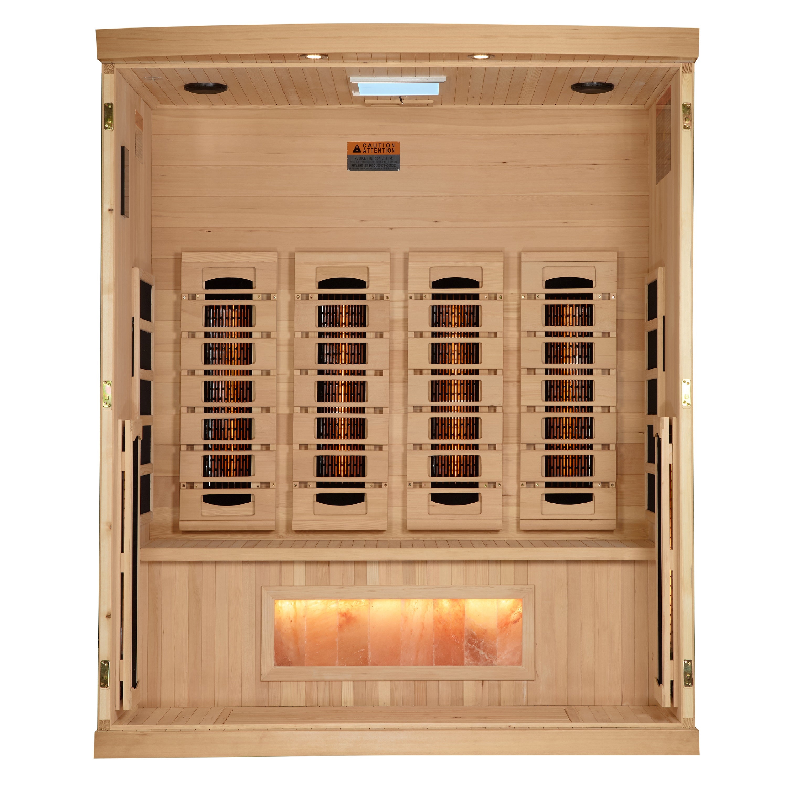 Golden Designs 4-Person Full Spectrum PureTech™ Near Zero EMF (Under 3MG) FAR Infrared Sauna with Himalayan Salt Bar (Canadian