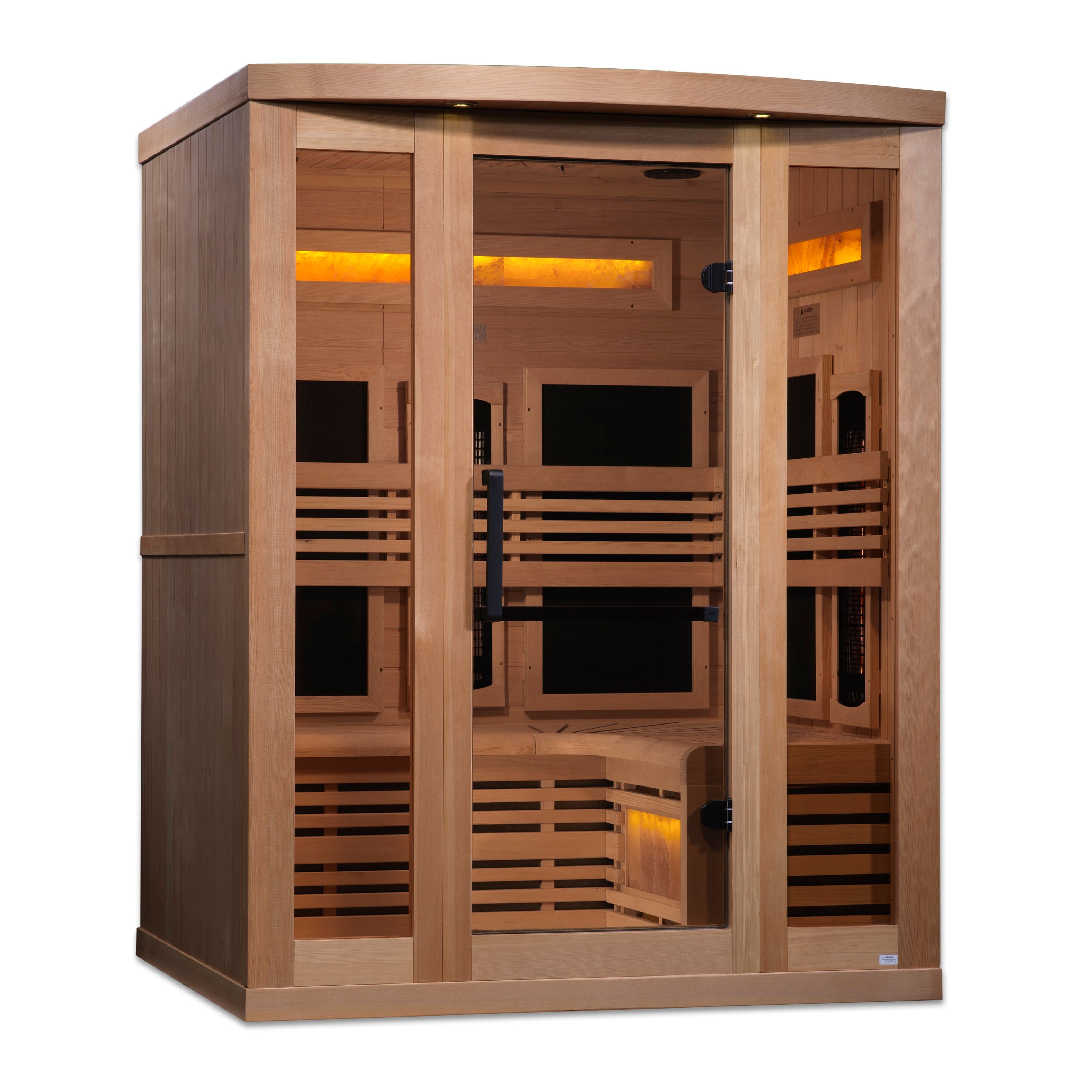 Golden Designs 3-Person Full Spectrum PureTech™ Near Zero EMF (Under 3MG) FAR Infrared Sauna with Himalayan Salt Bar (Canadian