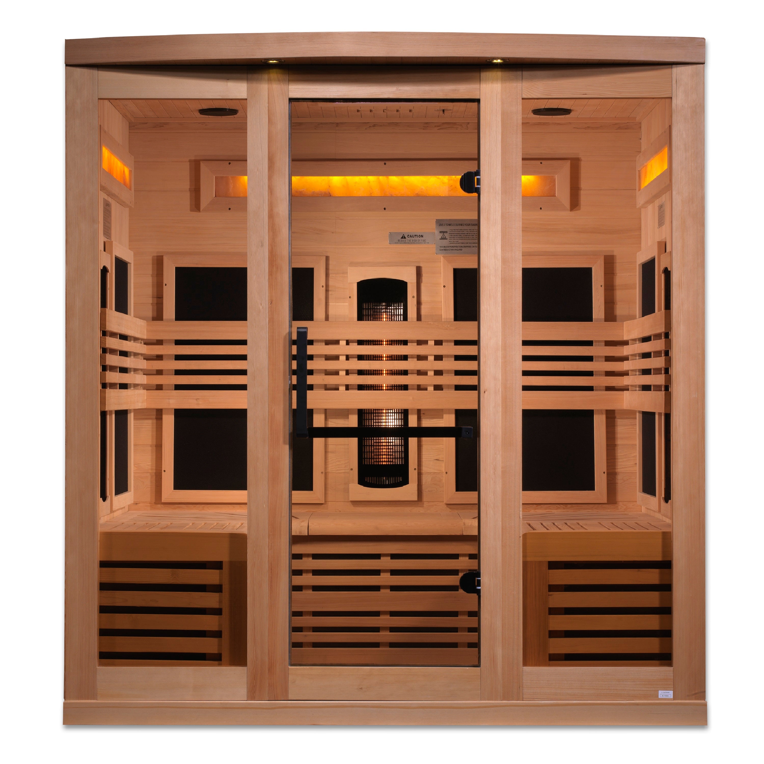 Golden Designs 6-Person Full Spectrum PureTech™ Near Zero EMF (Under 3MG) FAR Infrared Sauna with Himalayan Salt Bar (Canadian