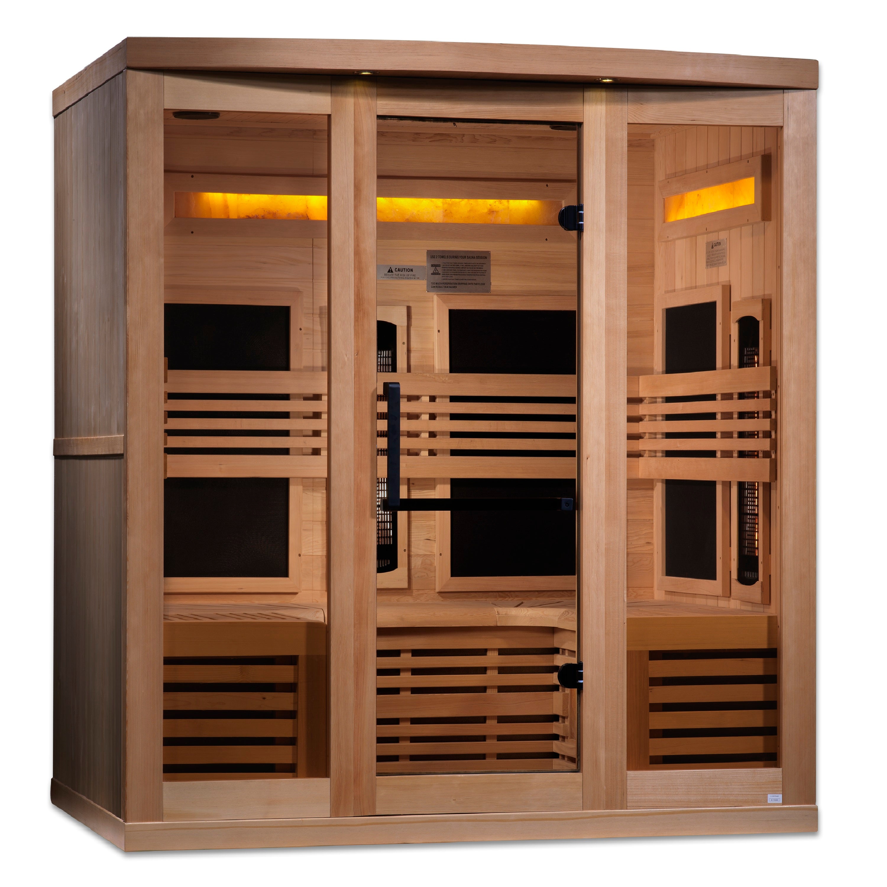 Golden Designs 6-Person Full Spectrum PureTech™ Near Zero EMF (Under 3MG) FAR Infrared Sauna with Himalayan Salt Bar (Canadian
