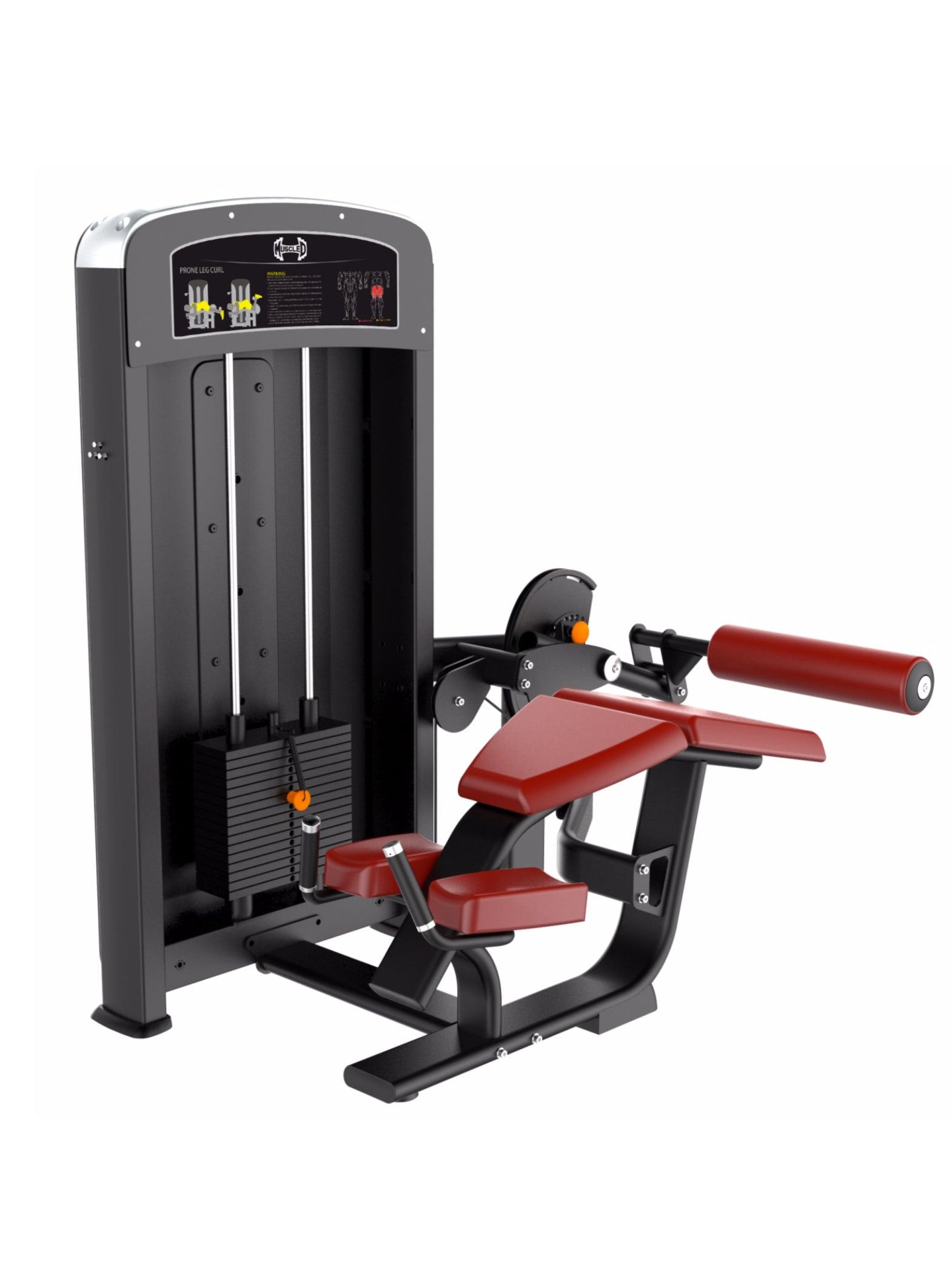 Elite Selectorized Prone Leg Curl - Muscle D Fitness - Commercial Grade - Adjustable Seat - Pin Selectorized
