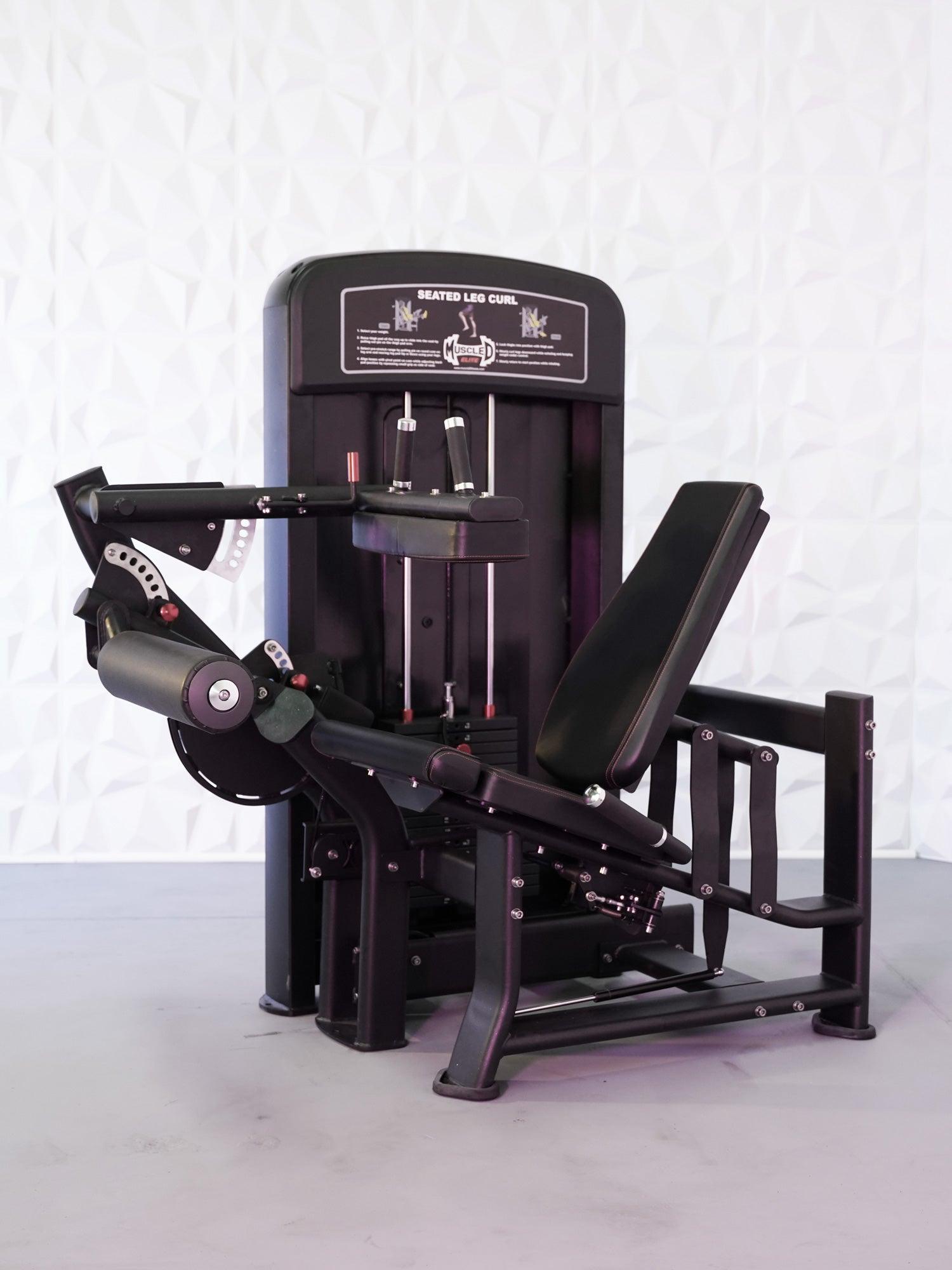 Elite Selectorized Seated Leg Curl - Muscle D Fitness - Commercial - Adjustable Seat - Pin Selectorized - Hamstring Workout